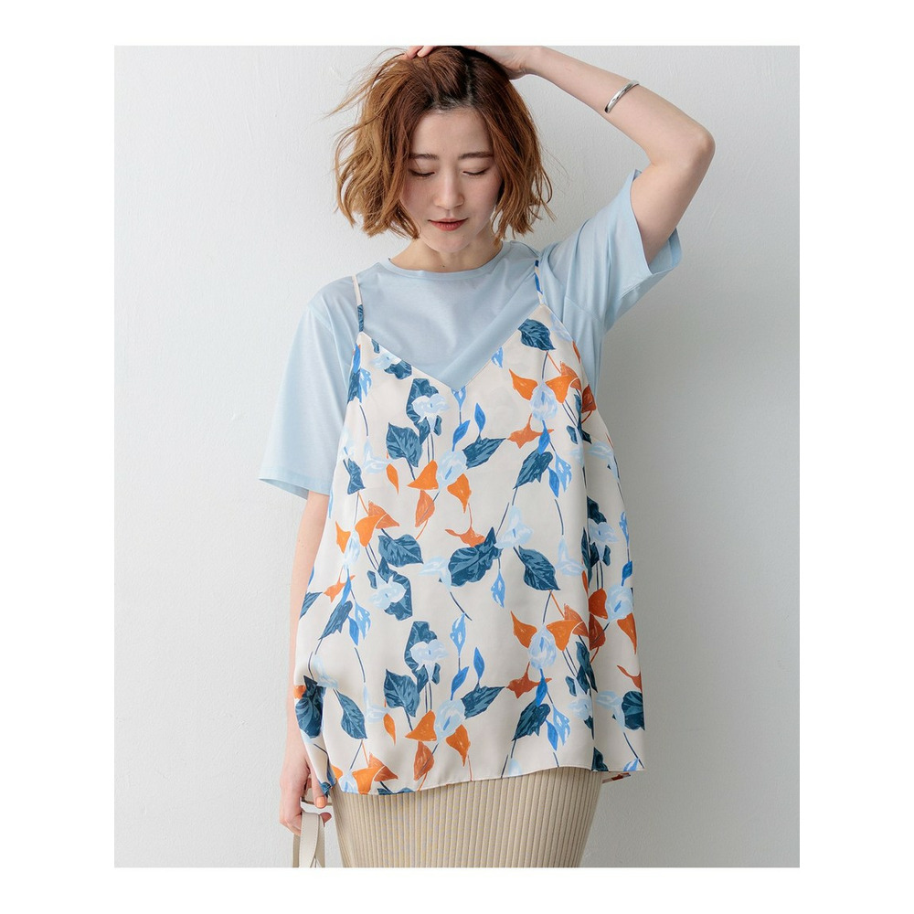 カラーリリープリント キャミソールブラウス