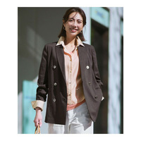 【CanCam掲載】リネンレーヨンストレッチ ダブルジャケット