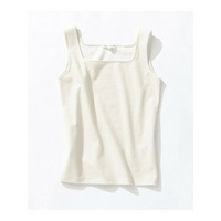 シャイニーリブ スクエアネック タンクトップ