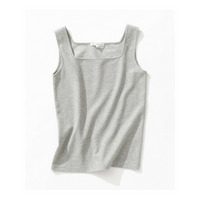 シャイニーリブ スクエアネック タンクトップ