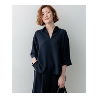 ストレッチジョーゼット スキッパー ブラウス