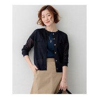 【WEB&一部店舗限定カラーあり】シャイニーシアー フラップポケット カーディガン