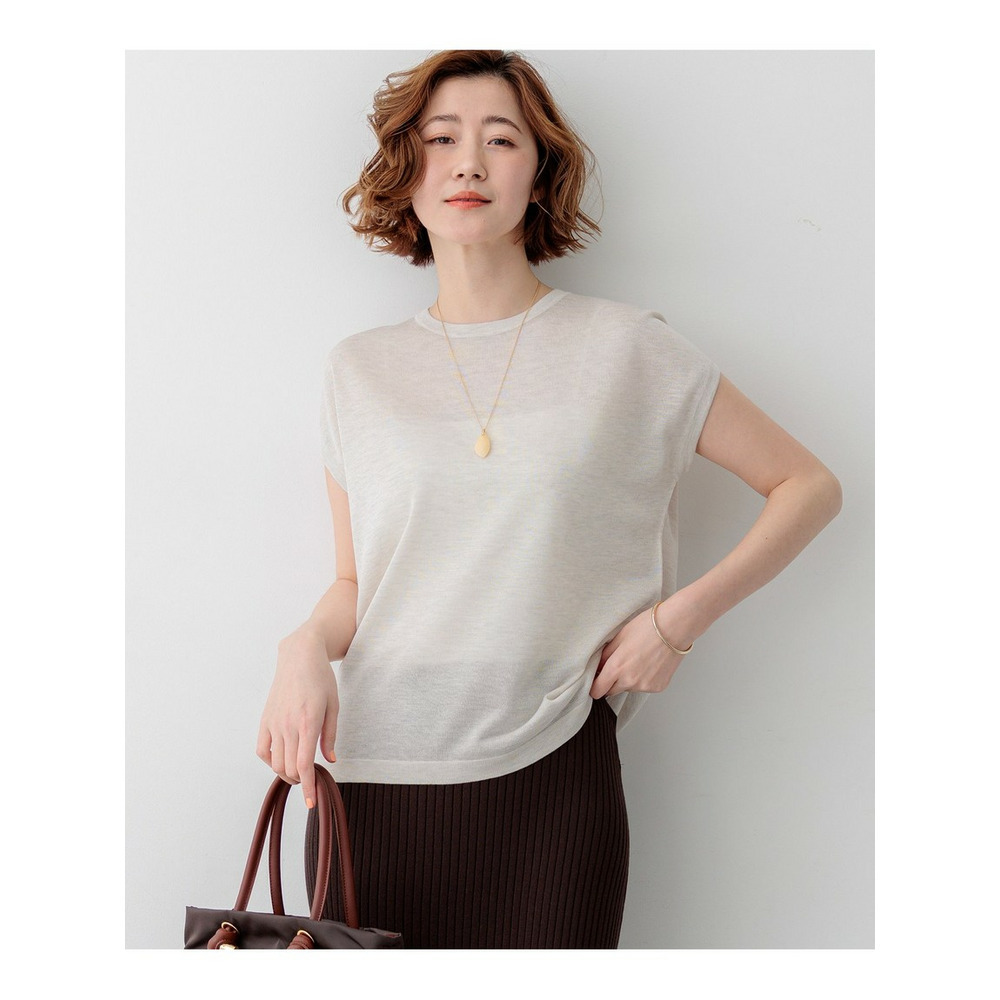 シャイニーシアー ノースリーブ ニット