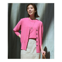 レーヨンポリエステルストレッチ Vネック カーディガン