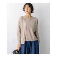 レーヨンポリエステルストレッチ Vネック カーディガン