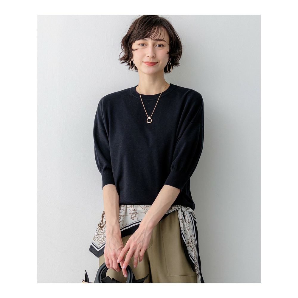 【見上愛さん着用】キュプラコットン プルオーバー ニット