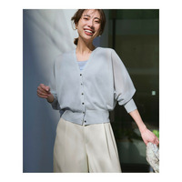 【WEB&一部店舗限定カラーあり】シャイニーシアー ドルマンスリーブ カーディガン