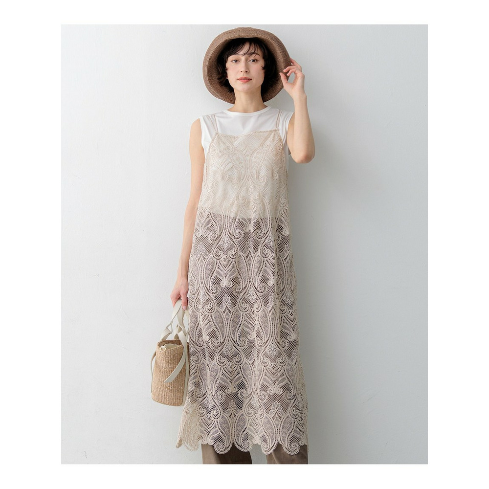 ペイズリーレース キャミソールワンピース