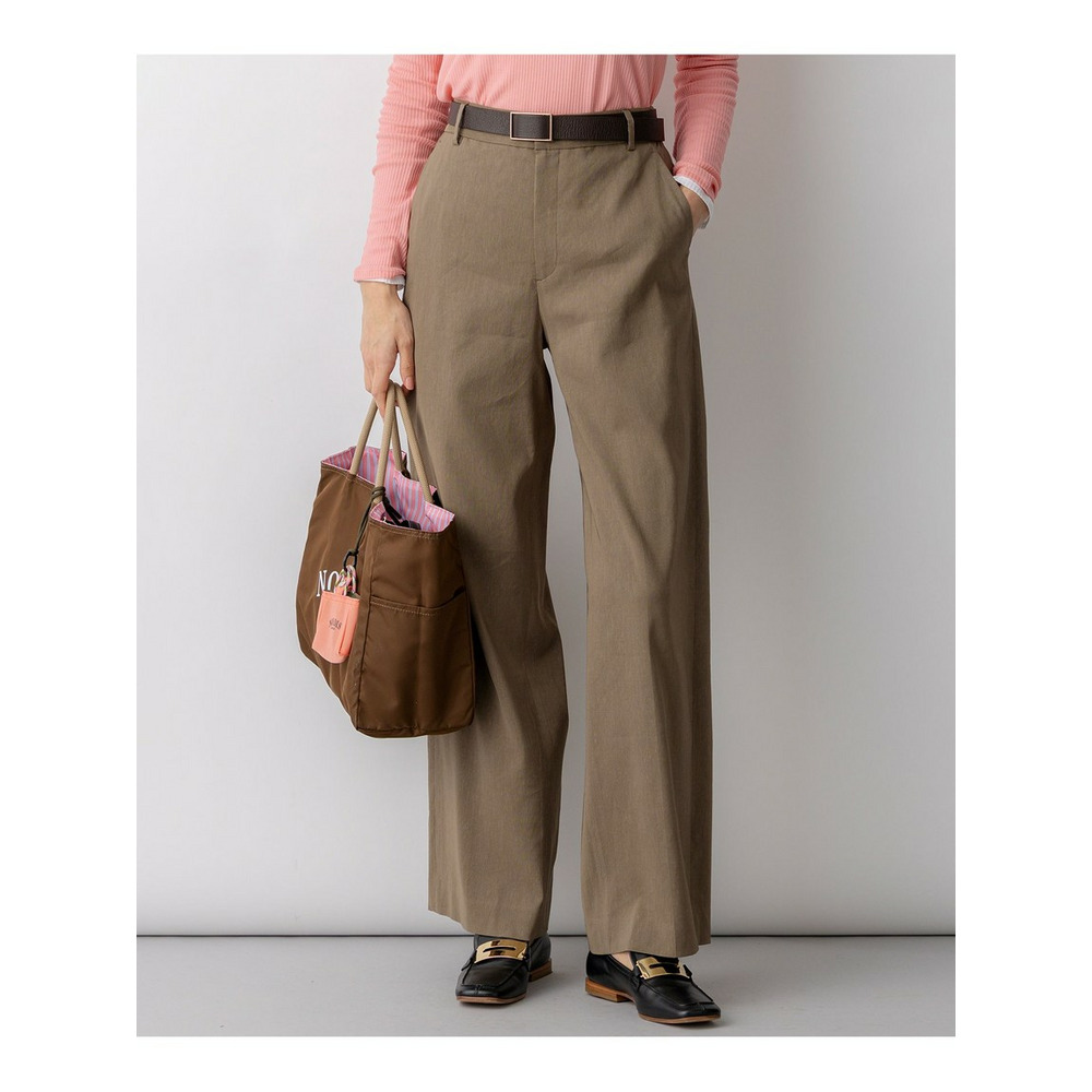 リネンレーヨンストレッチ ワイドパンツ