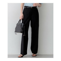 リネンレーヨンストレッチ ワイドパンツ