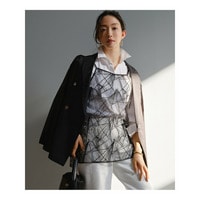 【見上愛さん着用】ナイロンコットンシアーボイル ダブルジャケット