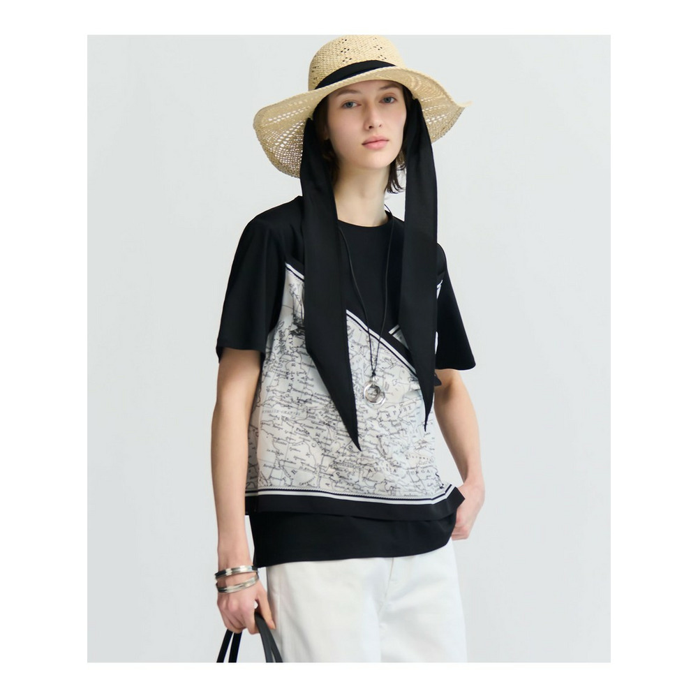 【一部予約】スカーフコンビジャージー カットソー