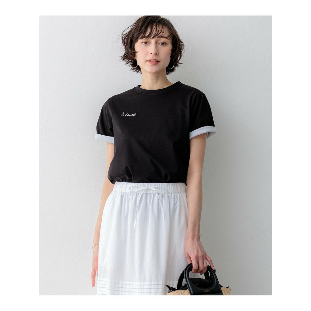 バック刺繍 メッセージロゴ Tシャツ