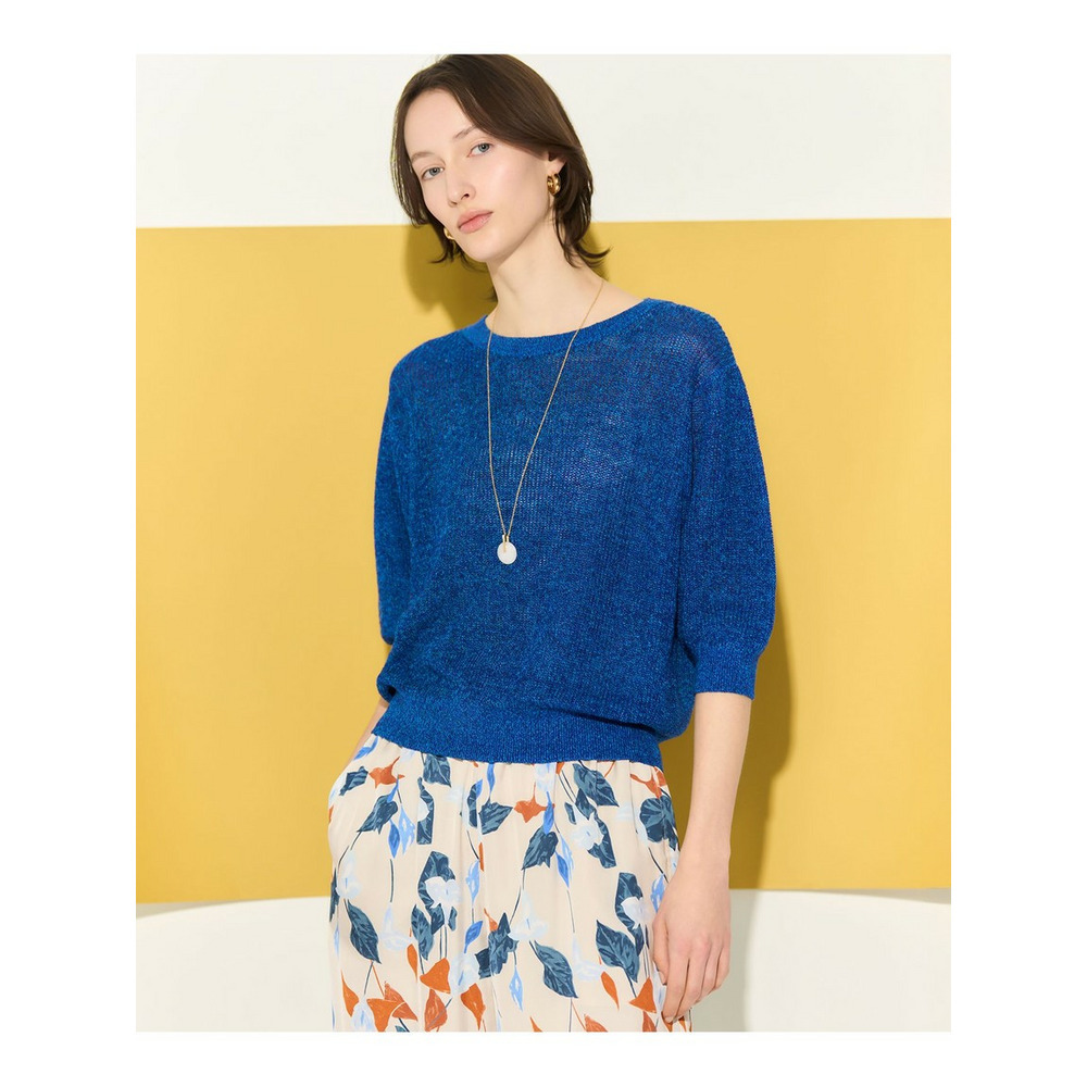 ピュアリネン パフスリーブ ニット1