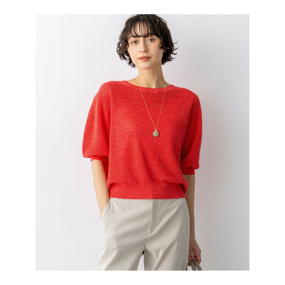 ピュアリネン パフスリーブ ニット1