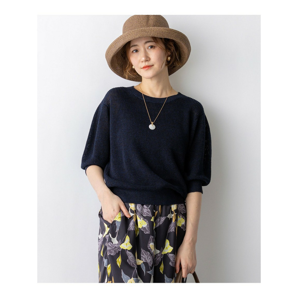 ピュアリネン パフスリーブ ニット1