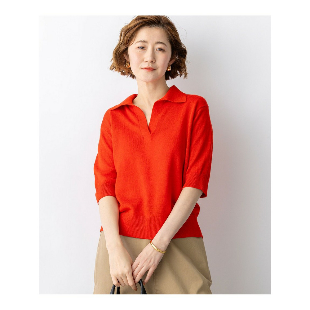 【CanCam掲載】ピュアリネン スキッパー ポロニット1