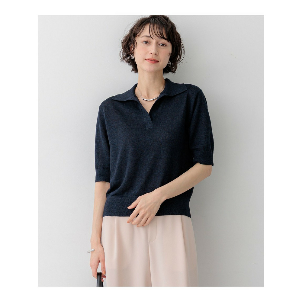 【CanCam掲載】ピュアリネン スキッパー ポロニット1