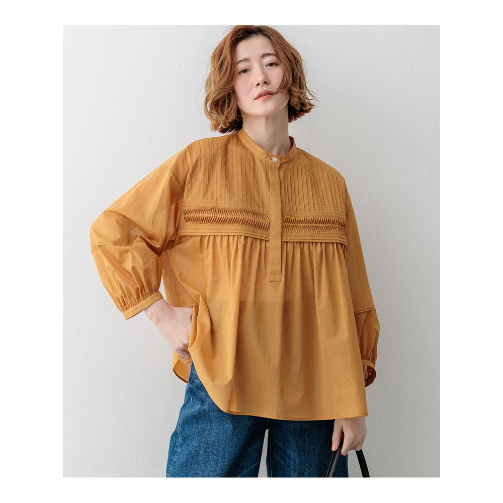 コットンボイル ピンタック ブラウス