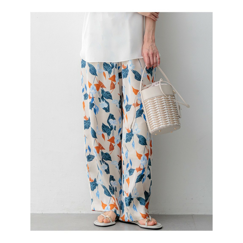 カラーリリープリント ワイド パンツ