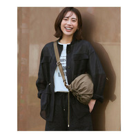 【見上愛さん着用】リネンミックスシアースラブ ミリタリー シャツジャケット