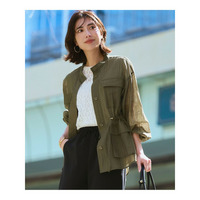 【見上愛さん着用】リネンミックスシアースラブ ミリタリー シャツジャケット