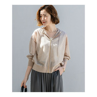 シャイニーシアーニット ジップアップ パーカー