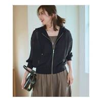 シャイニーシアーニット ジップアップ パーカー