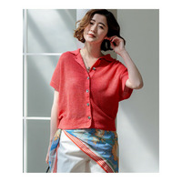 ピュアリネン ハーフスリーブ ポロニット