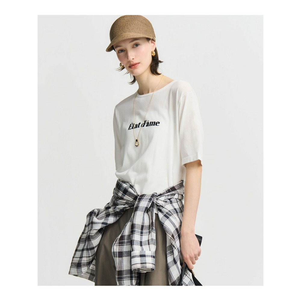 インターシャロゴ レターニット