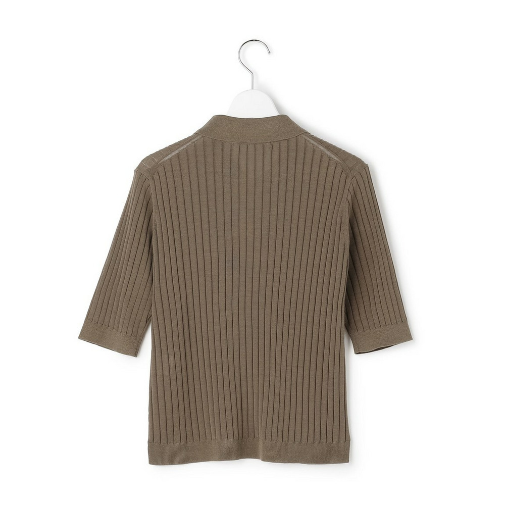 ワイドリブ 五分袖 ポロニット11