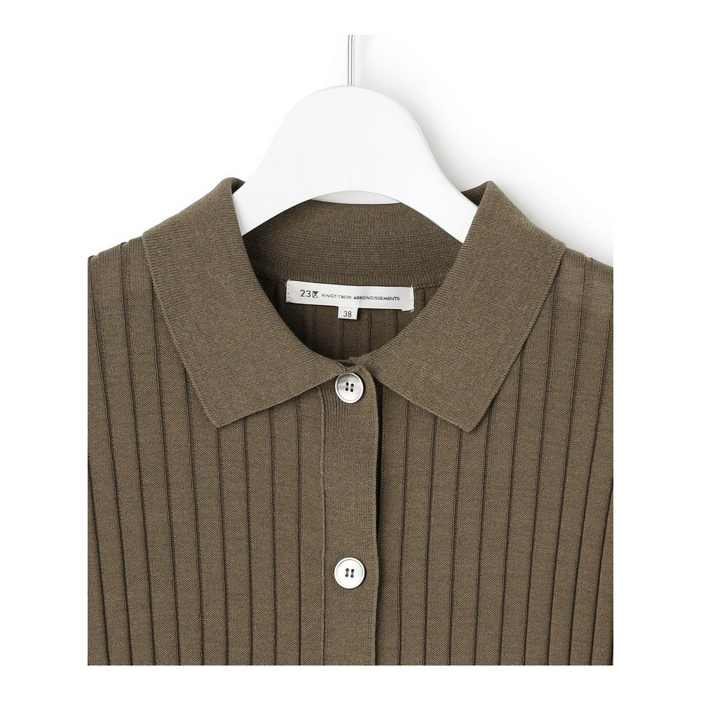 ワイドリブ 五分袖 ポロニット12