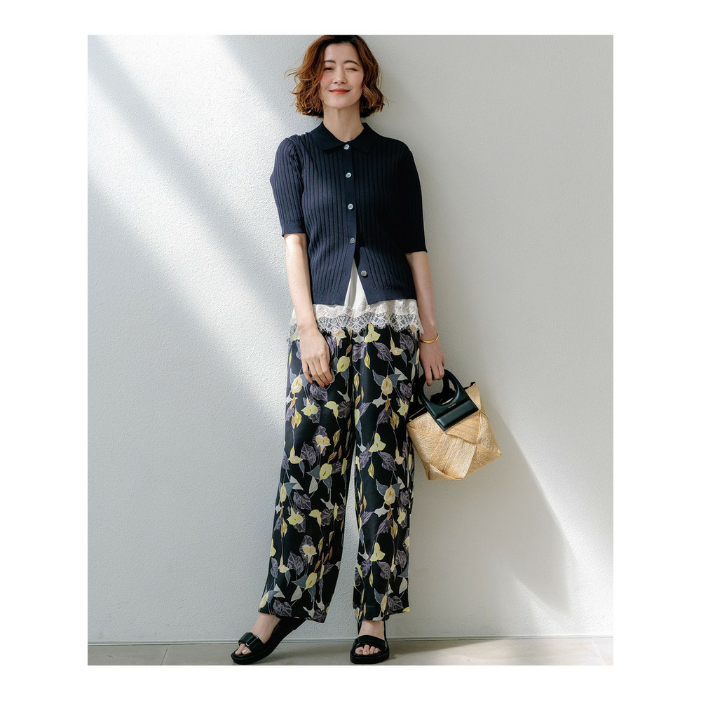 ワイドリブ 五分袖 ポロニット3