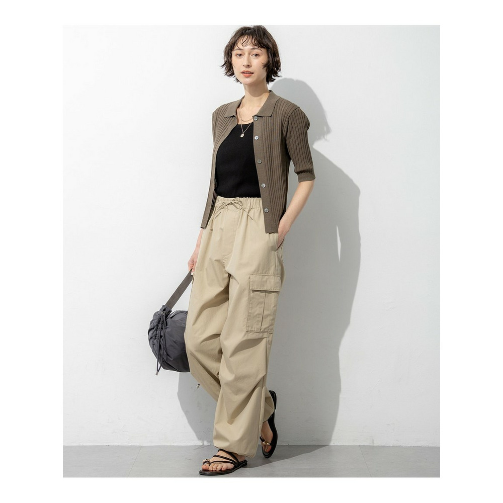 ワイドリブ 五分袖 ポロニット5