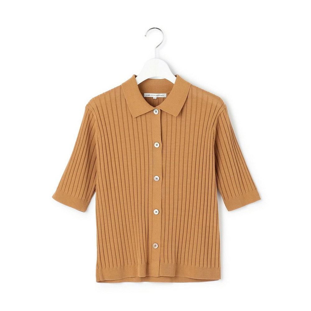 ワイドリブ 五分袖 ポロニット8