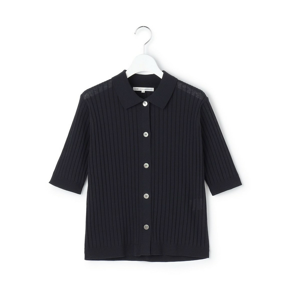 ワイドリブ 五分袖 ポロニット9