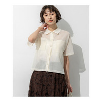 【見上愛さん着用/WEB&一部店舗限定カラーあり】シアー ポロニット