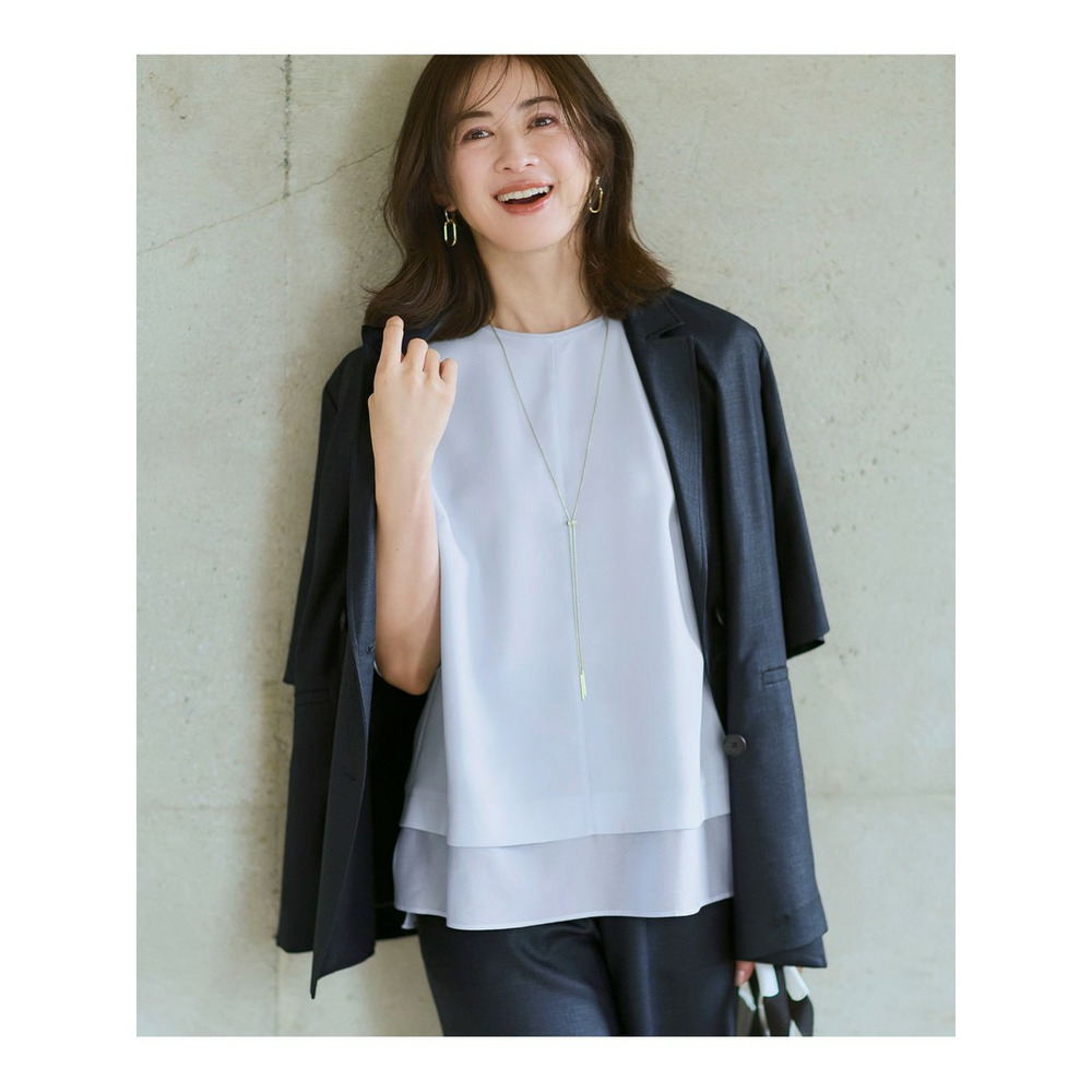 リネンライクグロッシー ハーフスリーブ ダブル ジャケット