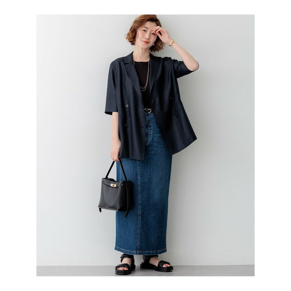 リネンライクグロッシー ハーフスリーブ ダブル ジャケット4