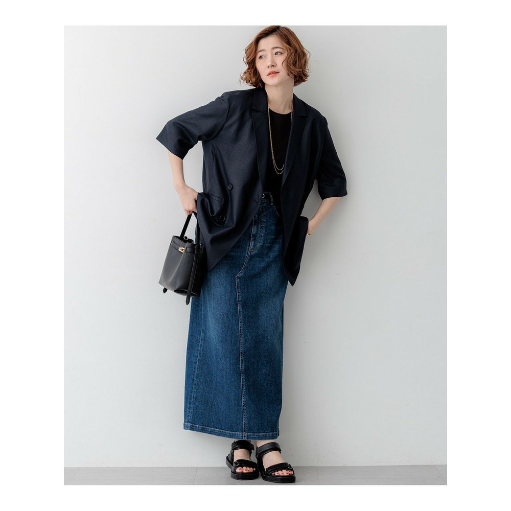 リネンライクグロッシー ハーフスリーブ ダブル ジャケット5