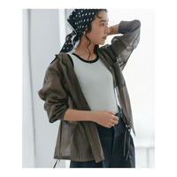 【見上愛さん着用】ナイロンコットンシアーボイル ドロストシャツ