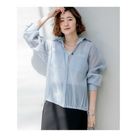 【見上愛さん着用】ナイロンコットンシアーボイル ドロストシャツ