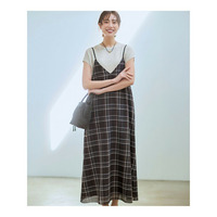 【見上愛さん着用】ハイツイストシアーチェック キャミソールワンピース