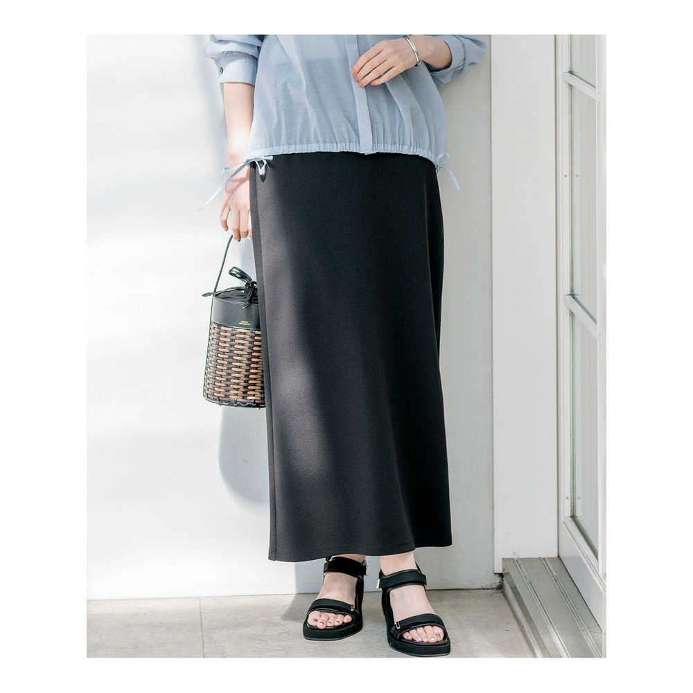 ダブルフェイスジャージー Iラインスカート