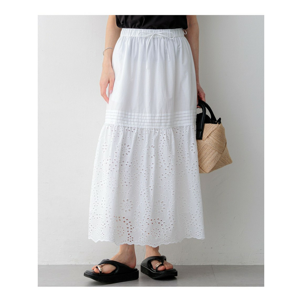 カットワークエンブロイダリー スカート