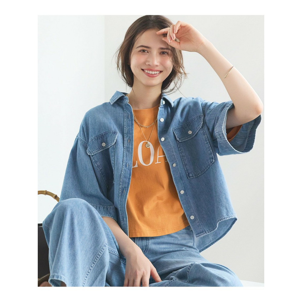 【SLOW/一部店舗限定】LIGHT DENIM クロップド シャツ