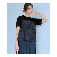 シアーエンブロイダリー キャミソール コンビ Tシャツ