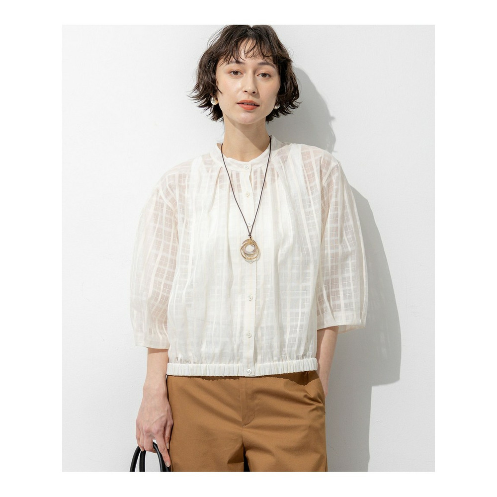 シャドーシアーチェック 2WAY ブラウス