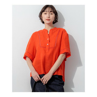 LIBECOリネン はしごレース ブラウス