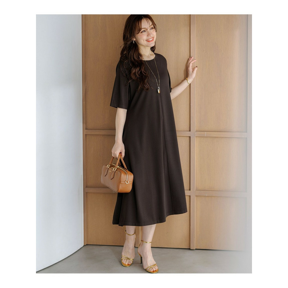 【Lサイズ限定】レーヨンポリエステルストレッチ ニット フレア ワンピース2